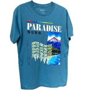 R GSTR Paradise Tokyo Mount Fuji Asian Graphic DesignT-Shirt Sz 18 #05
